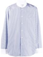 Comme Des Garçons Shirt Striped Bomber-style Shirt - Blue