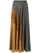 Mes Demoiselles Contrast Pattern Skirt - Black