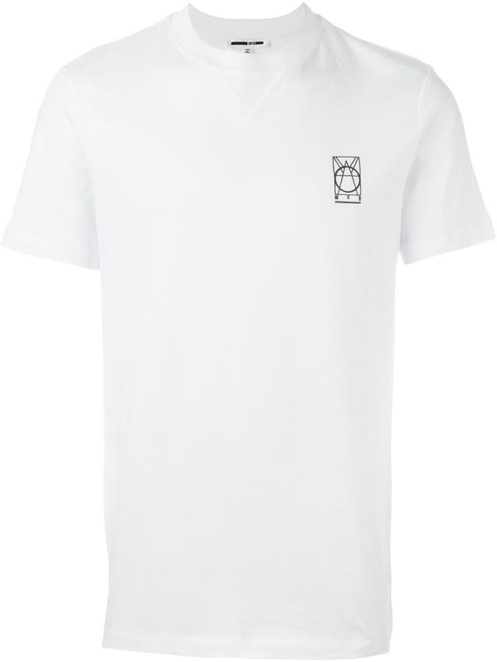 Mcq Alexander Mcqueen Chest Glyph Logo Print T-shirt, Men's, Size: Large, White, Cotton