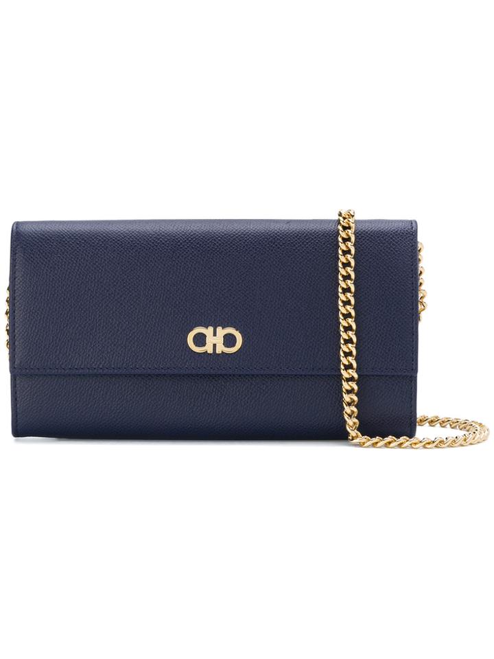 Salvatore Ferragamo Double Gancio Chain Wallet - Blue