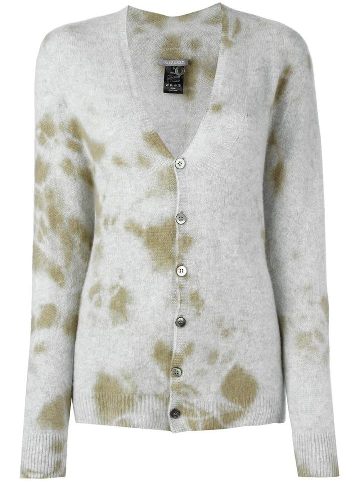 Suzusan Tie Dye Cardigan, Women's, Size: Medium, Grey, Cashmere