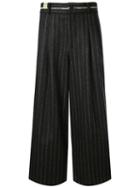Necessity Sense Sail Pleated Cropped Trousers - Black