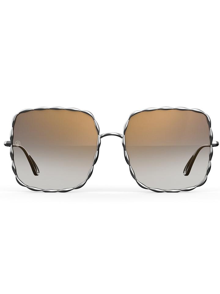 Elie Saab Oversized Square Shaped Sunglasses - Metallic