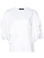 Ellery Jeremiah Ruffle Cut Out T-shirt - White