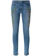 Sandrine Rose Embroidered Skinny Jeans - Blue