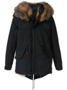Mr & Mrs Italy Faux Fur Trimmed Coat - Blue