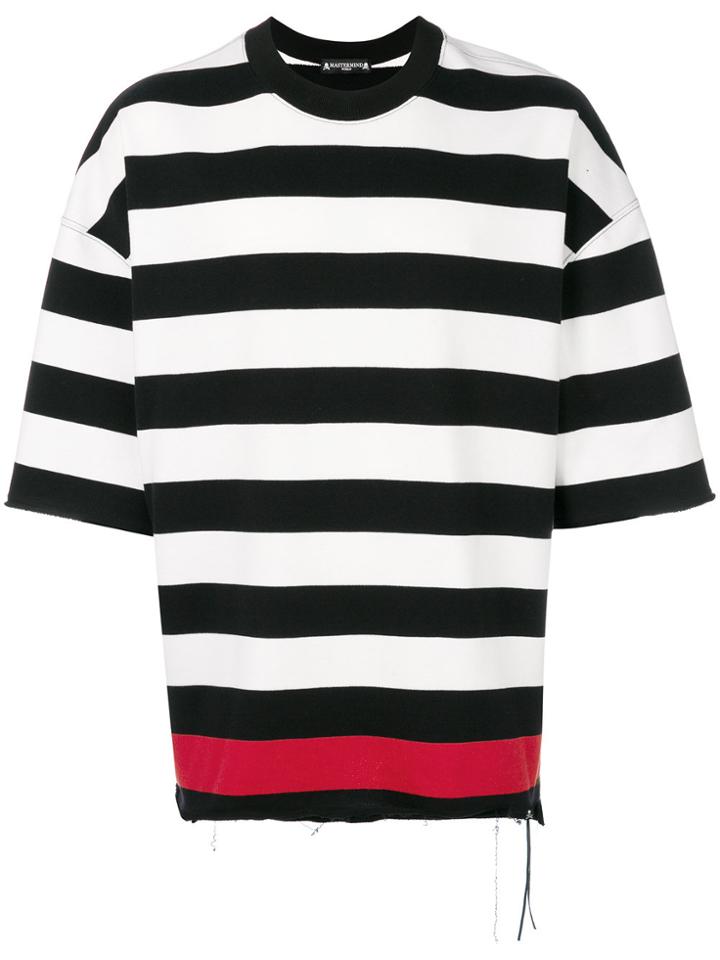 Mastermind World Striped Short-sleeve Sweatshirt - Black