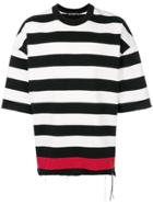 Mastermind World Striped Short-sleeve Sweatshirt - Black