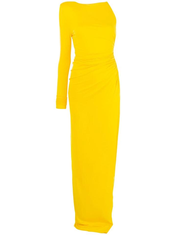 Alexandre Vauthier Long Jersey One Sleeve Dress - Yellow