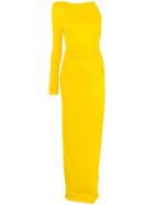 Alexandre Vauthier Long Jersey One Sleeve Dress - Yellow