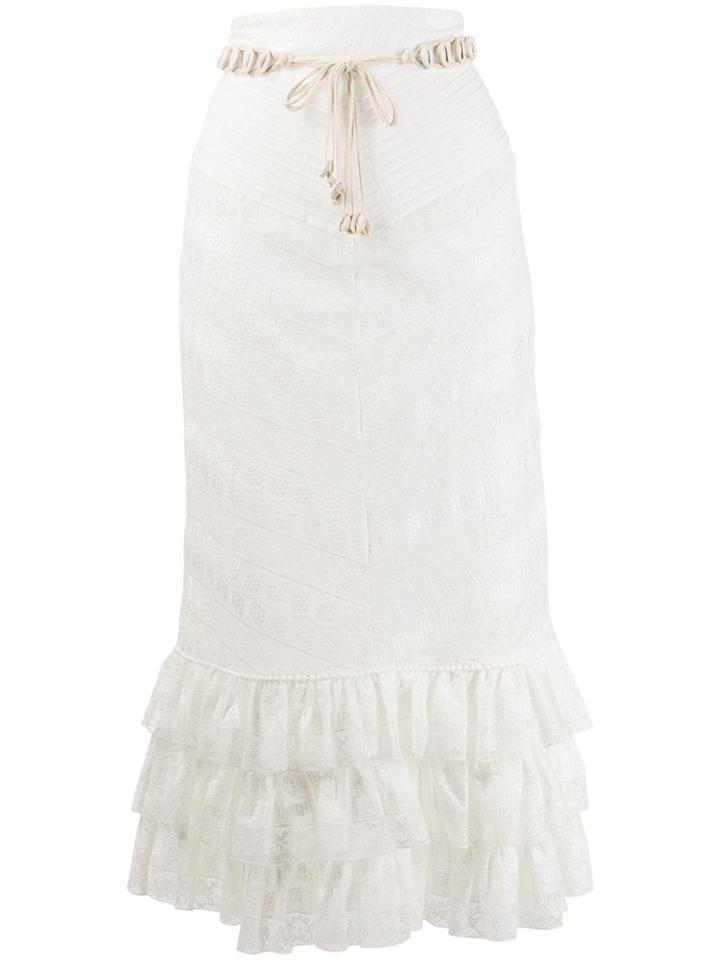 Zimmermann Tiered Ruffle Skirt - White