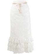 Zimmermann Tiered Ruffle Skirt - White