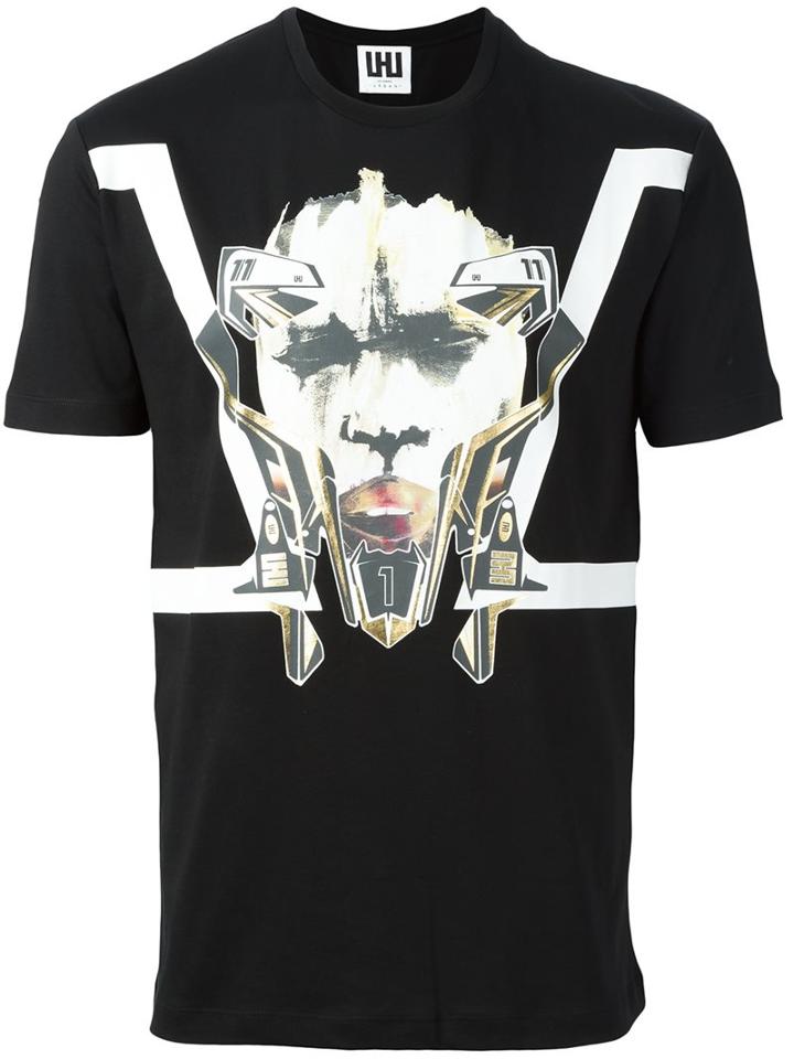 Les Hommes Urban Printed T-shirt, Men's, Size: Medium, Black, Cotton