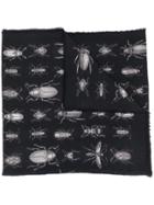 Alexander Mcqueen Insect Pattern Scarf - Black