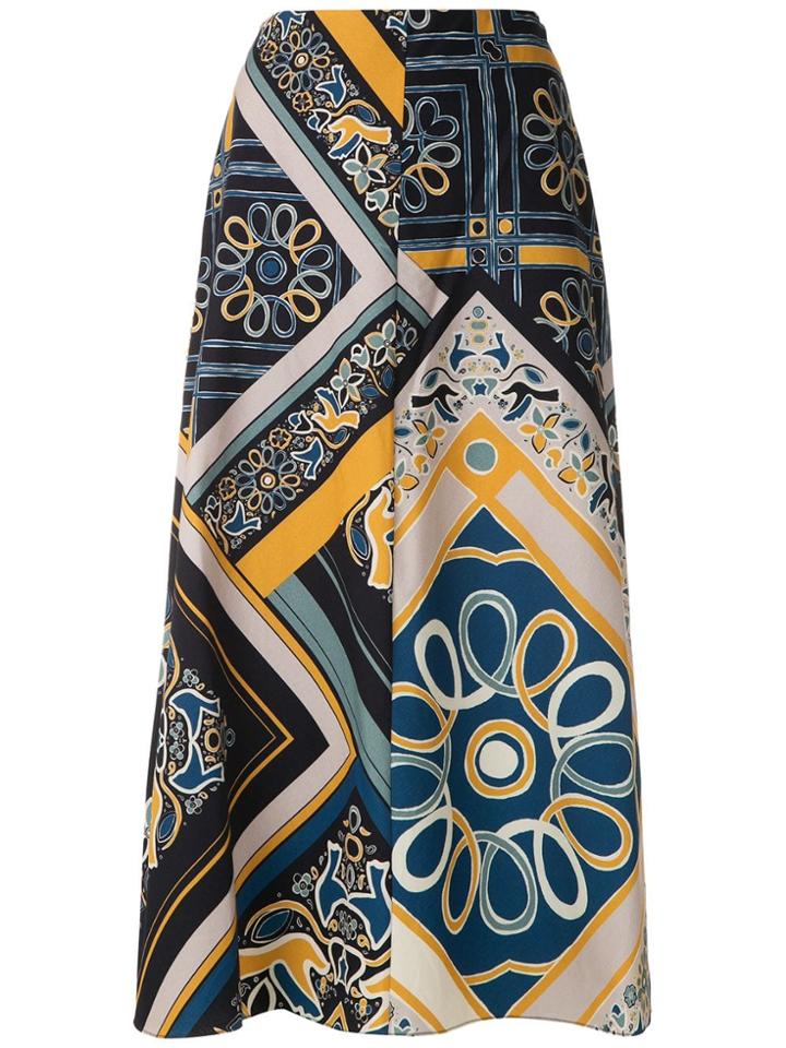 Martha Medeiros Bandana Midi Skirt - Blue