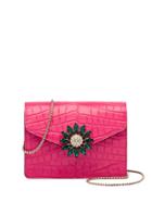 Miu Miu Crocodile-effect Patent Leather Mini Shoulder Bag - Pink