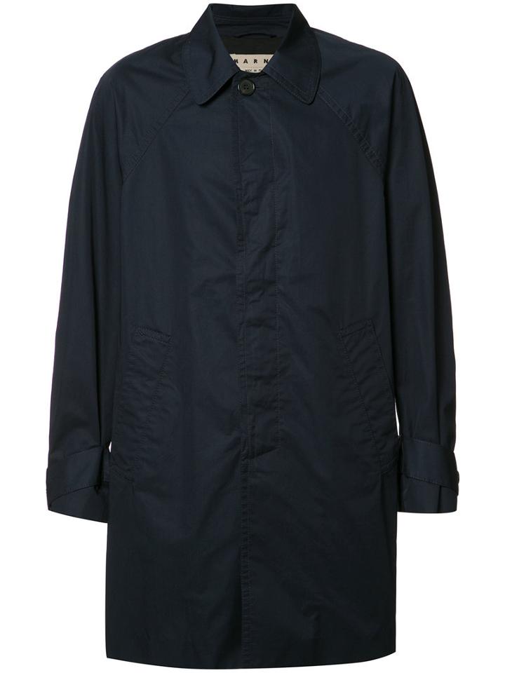 Marni Long-length Jacket, Men's, Size: 48, Blue, Cotton