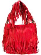 Roberto Cavalli Fringes Nappa Handbag, Women's, Red, Bos Taurus/leather