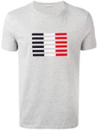 Moncler Tri-colour Stripe T-shirt, Men's, Size: Small, Grey, Cotton