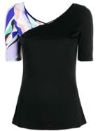 Emilio Pucci Multicoloured Print Sleeve T-shirt - Black