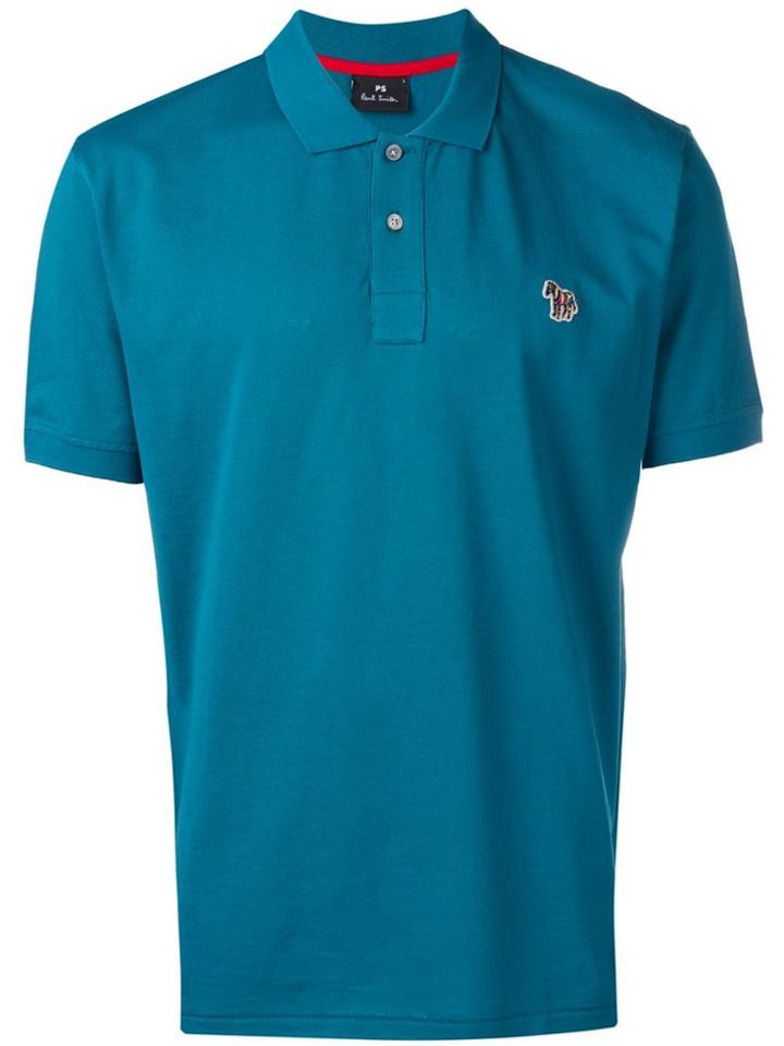 Ps Paul Smith Zebra Logo Polo Shirt - Blue
