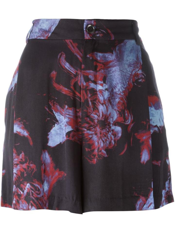 Diesel Koi Print Shorts, Women's, Size: 25, Black, Viscose