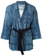 Current/elliott Kyoto Print Denim Kimono, Women's, Size: 2, Blue, Cotton/spandex/elastane