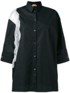 No21 Lace Trim Shirt, Women's, Size: 38, Black, Cotton