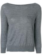 Prada Boat Neck Sweater - Grey