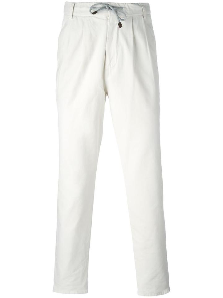 Brunello Cucinelli Patch Pocket Trousers, Men's, Size: 52, White, Cotton