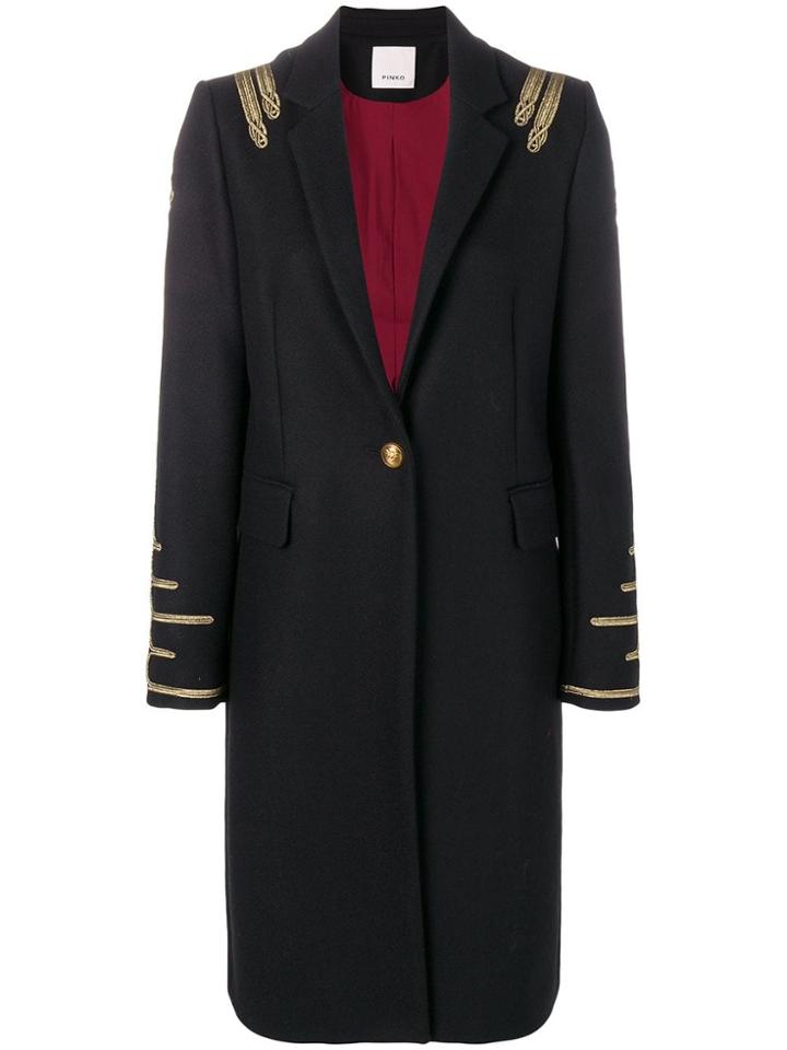 Pinko Military Style Coat - Black