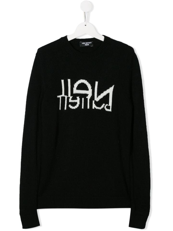 Neil Barrett Kids Logo Detailed Jumper - Black