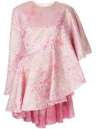 Semsem Paint Splatter Peplum Blouse - Pink & Purple