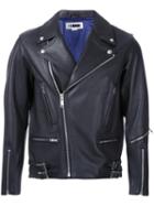 H Beauty & Youth. Short Biker Jacket, Men's, Size: Medium, Black, Cupro/lamb Skin/leather