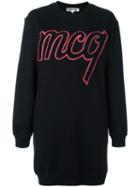 Mcq Alexander Mcqueen Logo Patch Sweatshirt Dress, Women's, Size: Xs, Black, Cotton