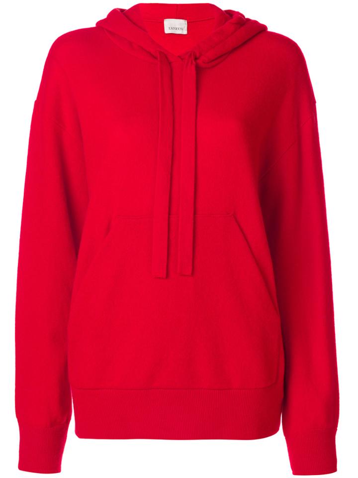 Laneus Ruffle Trim Hoodie - Red