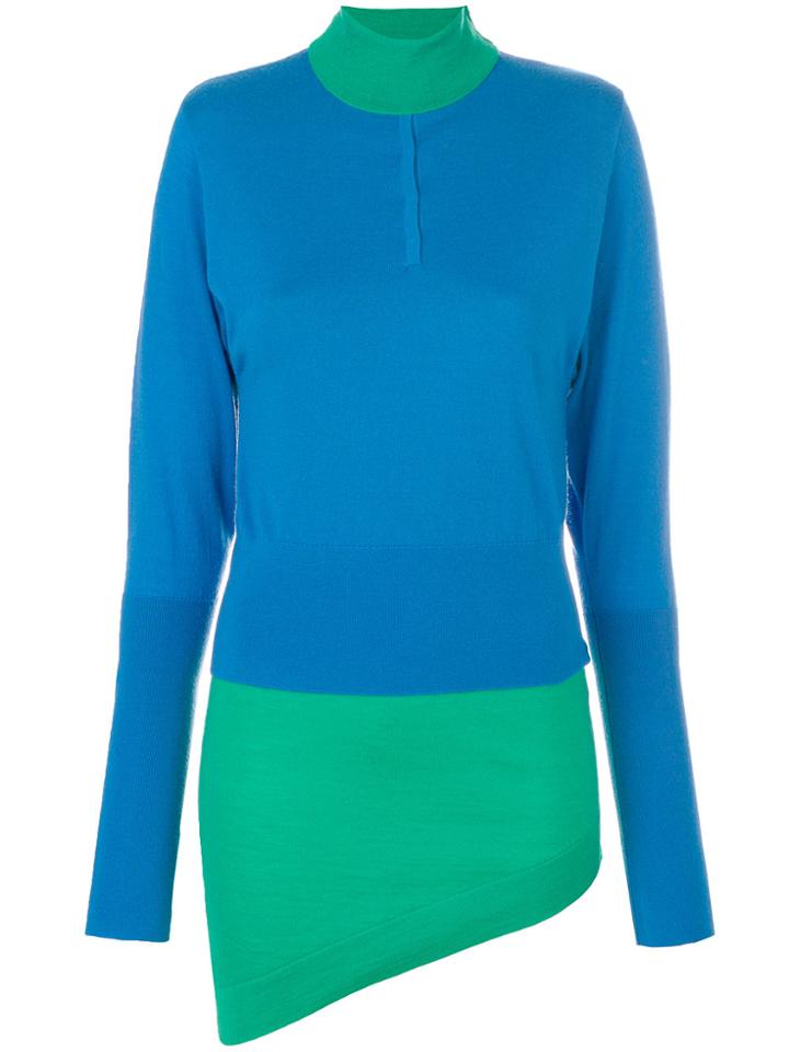 Jw Anderson Colour-block Asymmetric Top - Blue