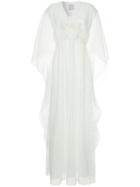 Ingie Paris Embellished V-neck Gown - White