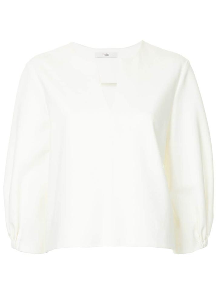 Tibi Split Neck Blouse - White