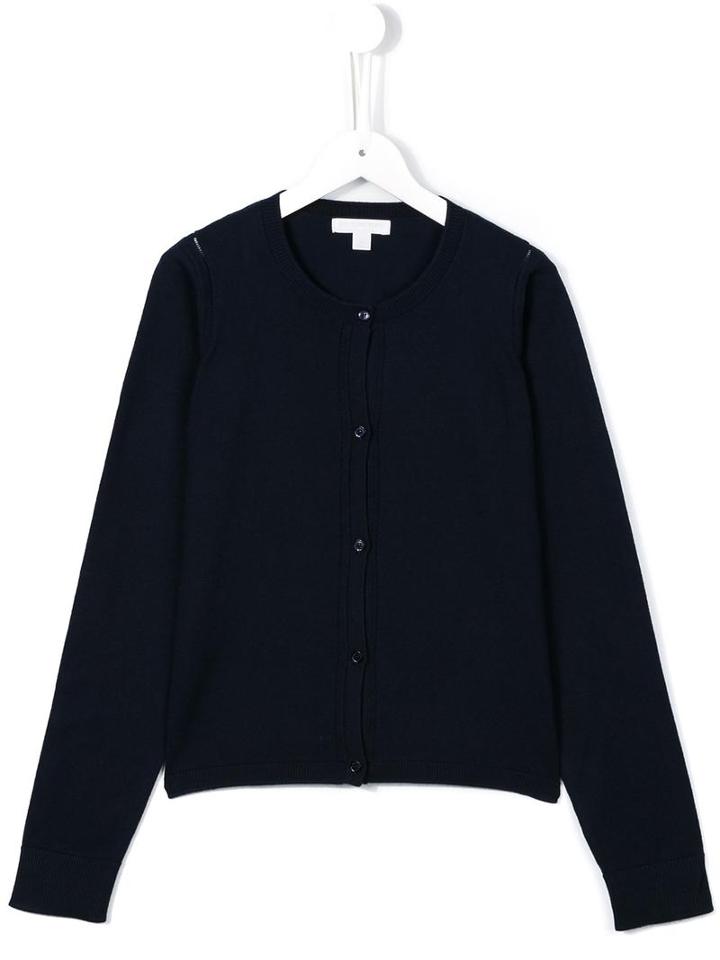 Burberry Kids Classic Check Cuff Cardigan, Girl's, Size: 14 Yrs, Blue
