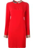 No21 Embellished Collar Dress, Women's, Size: 42, Red, Acetate/silk