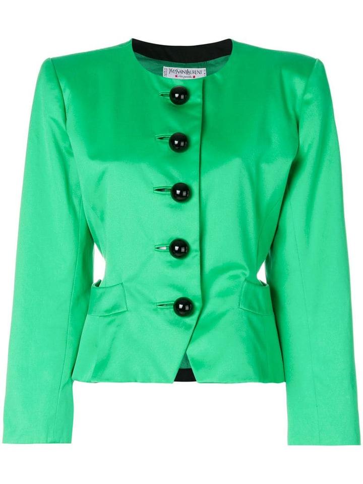 Yves Saint Laurent Pre-owned Oversized Button-detailed Jacket - Green