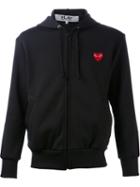 Comme Des Garçons Play Embroidered Heart Hoodie, Men's, Size: Small, Black, Polyester