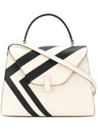 Valextra Striped Detail Tote - White