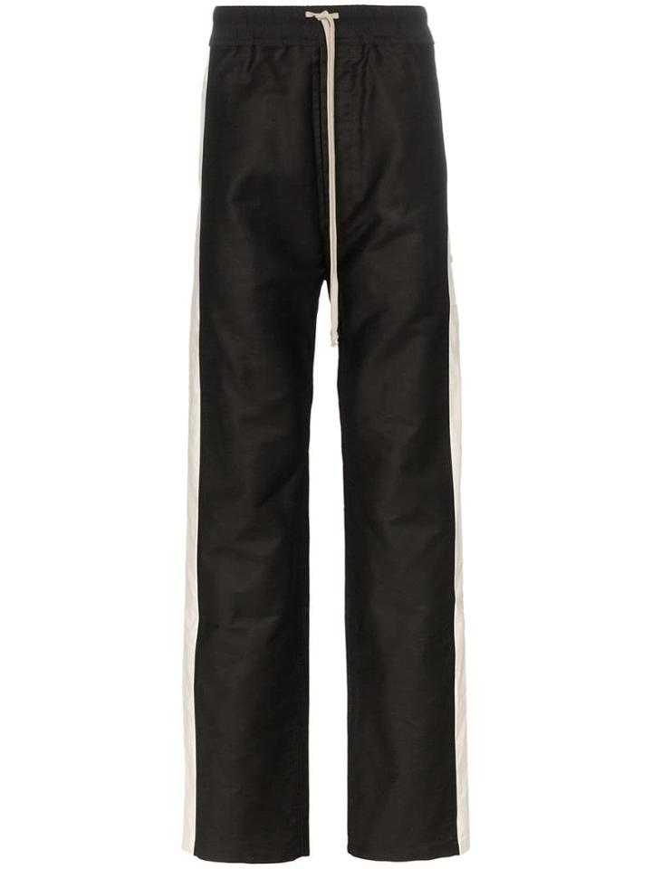 Rick Owens Drkshdw Contrast Stripe Button Side Cotton Track Pants -