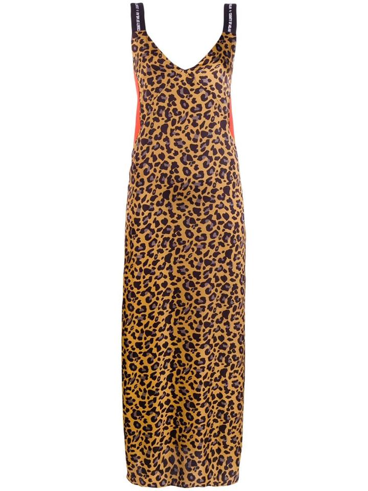 Marcelo Burlon County Of Milan Long Leopard Print Dress - Brown