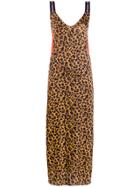 Marcelo Burlon County Of Milan Long Leopard Print Dress - Brown