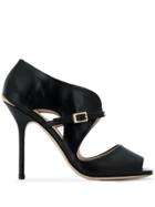 Pollini Panelled Stiletto Sandals - Black