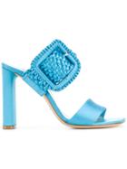 Casadei Woven Buckle Heeled Sandals - Blue