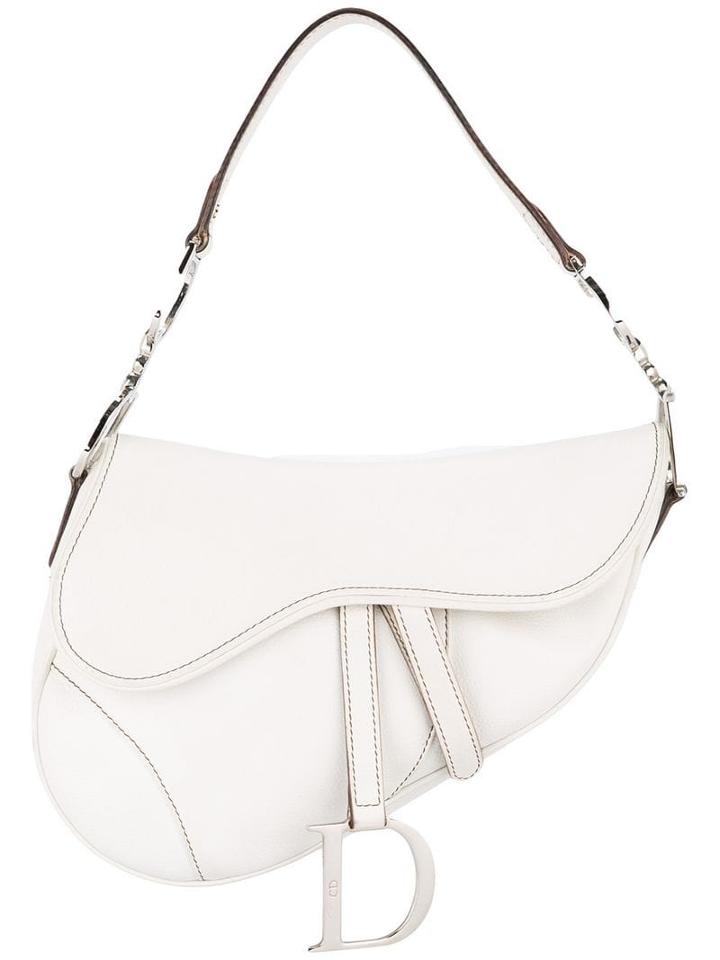 Christian Dior Pre-owned Trotter Saddle Handbag - White